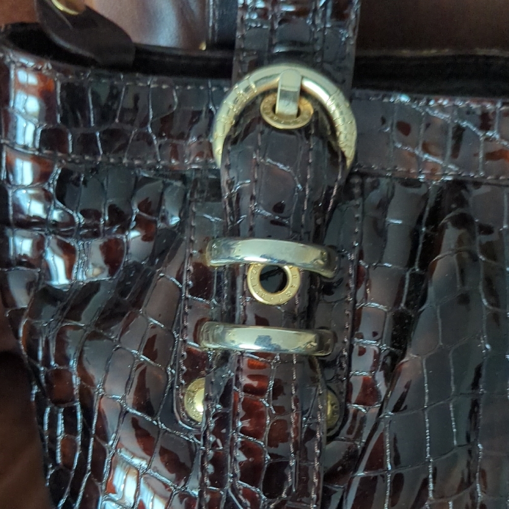 Stuart Weitzman Embossed Patent Leather Shoulder Bag - Picture 6 of 12